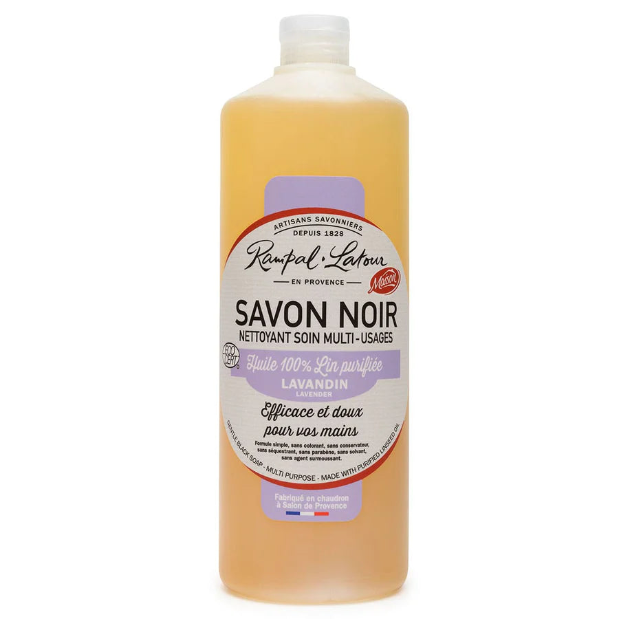 Black Soap with Linseed Oil Lavandin 1L - Eco-detergent